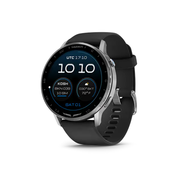 Garmin D2 Air X15 Silver with Black Silicone Band