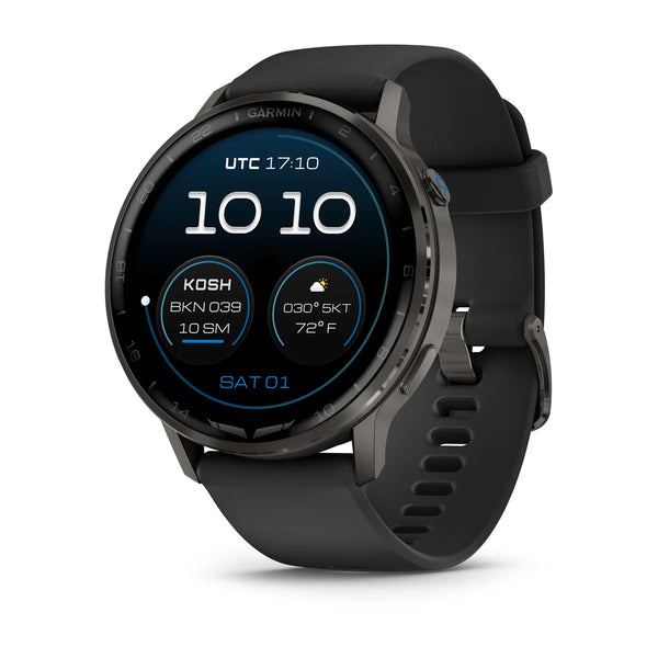 Garmin D2™ Air X15 Aviator Smartwatch - Slate with Black Silicone Band