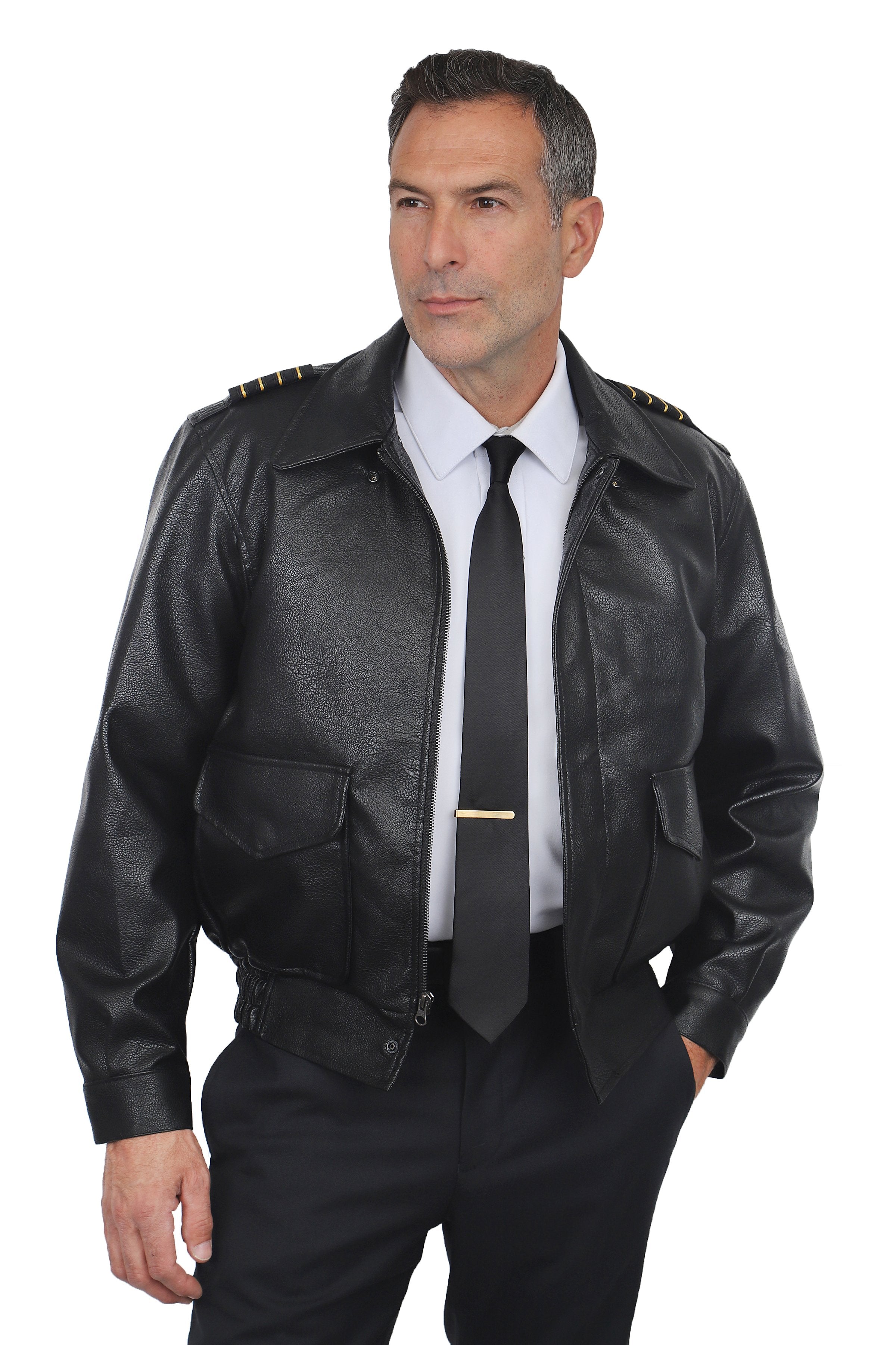 Pilots Leather Jacket Men's Leather Pilot Aviator Bomber Jacket