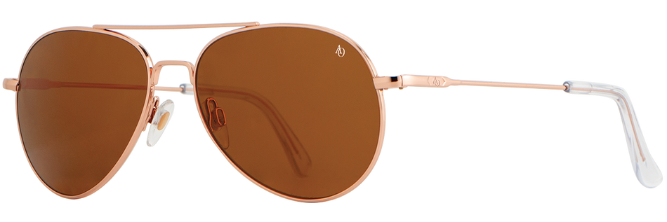 General Pilot Sunglasses - ROSE GOLD with Brown Glass