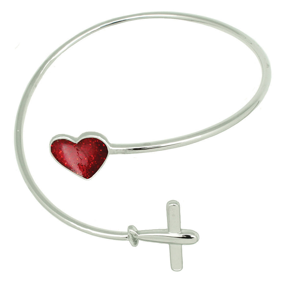 Cuff Bracelet - Airplane and Heart