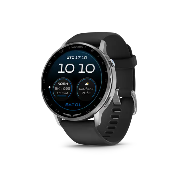 Garmin D2 Air X15 Silver with Black Silicone Band