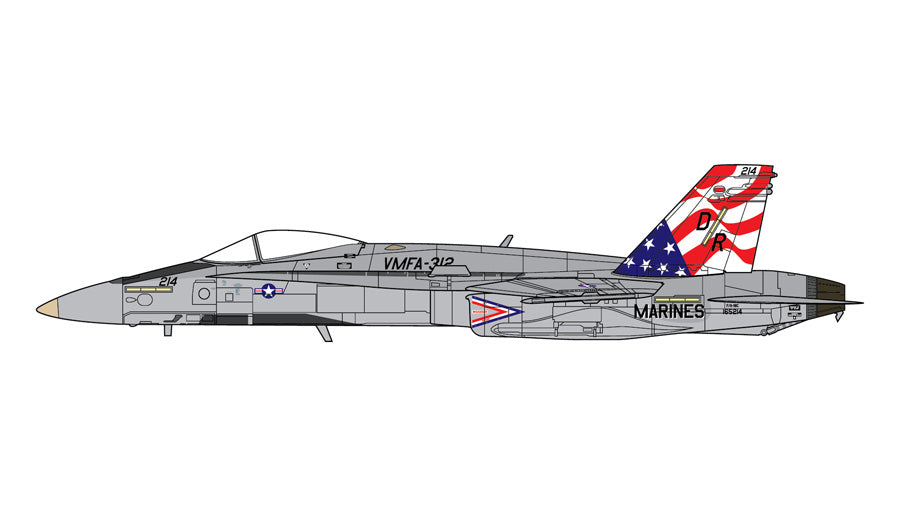 GeminiJets United States Marine Corps F/A-18C 165214 VMFA-312 U.S. flag design (1:72 Scale)