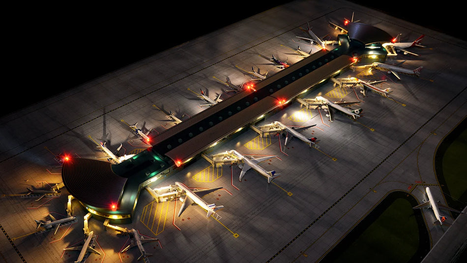 GeminiJets 1:400 Scale Deluxe Airport Terminal  w/ Double Rotundas