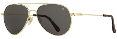 American Optical General Pilot Sunglasses - GOLD with True-Colour Grey Glass