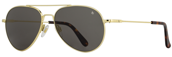 American Optical General Pilot Sunglasses - GOLD with True-Colour Grey Glass