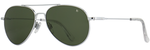 American Optical General Pilot Sunglasses - SILVER with Green Glass