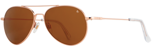 American Optical General Pilot Sunglasses - ROSE GOLD with Brown Glass