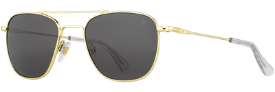 American Optical Original Pilot Sunglasses - GOLD with Grey Glass - Standard Temple