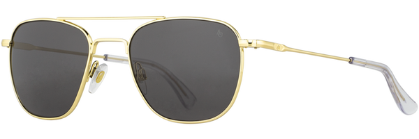American Optical Original Pilot Sunglasses - GOLD with Grey Glass - Standard Temple