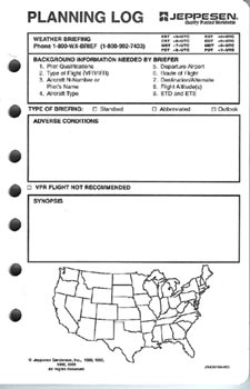 Jeppesen Planning Log (VFR)